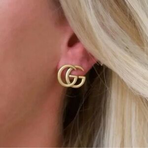 Gucci Gold GG Logo Earrings